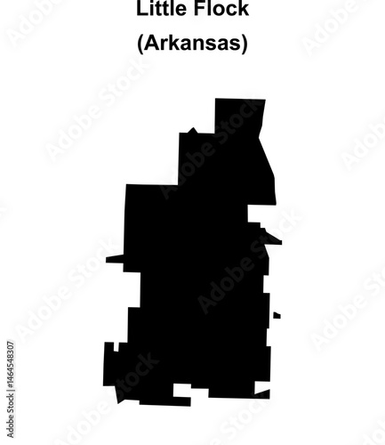 Little Flock (Arkansas) blank outline map