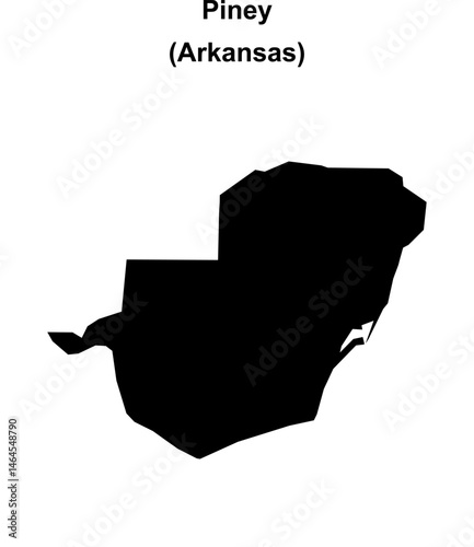 Piney (Arkansas) blank outline map