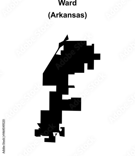 Ward (Arkansas) blank outline map