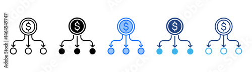 Diversification Icon Set With Multiple Style Collection 