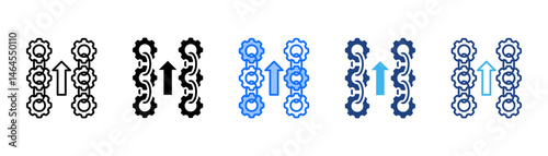 Vertical Integration Icon Set With Multiple Style Collection 