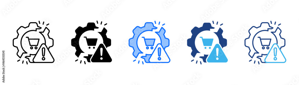 Market Disruption Icon Set With Multiple Style Collection Market Disruption Icon Set With Multiple Style Collection