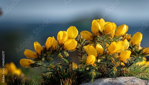 common gorse yellow flowers photo