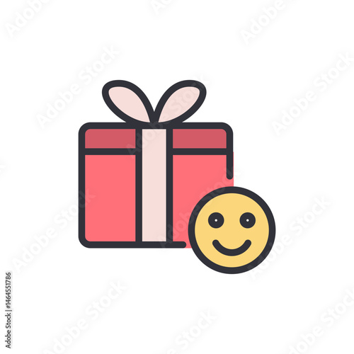 Cheerful Present Illustration Conveying Joyous Occasions and Celebration