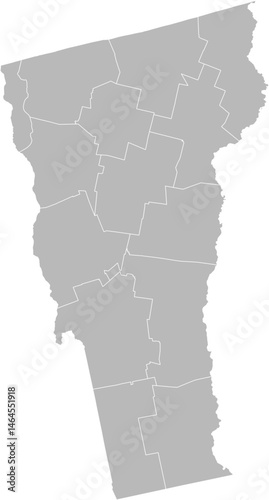 Vermont vector map with county boundaries (Albers equal area conic projection, PPT-compatible & fully editable)