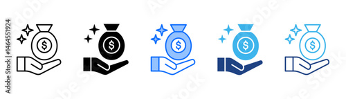 Funding Icon Set With Multiple Style Collection 