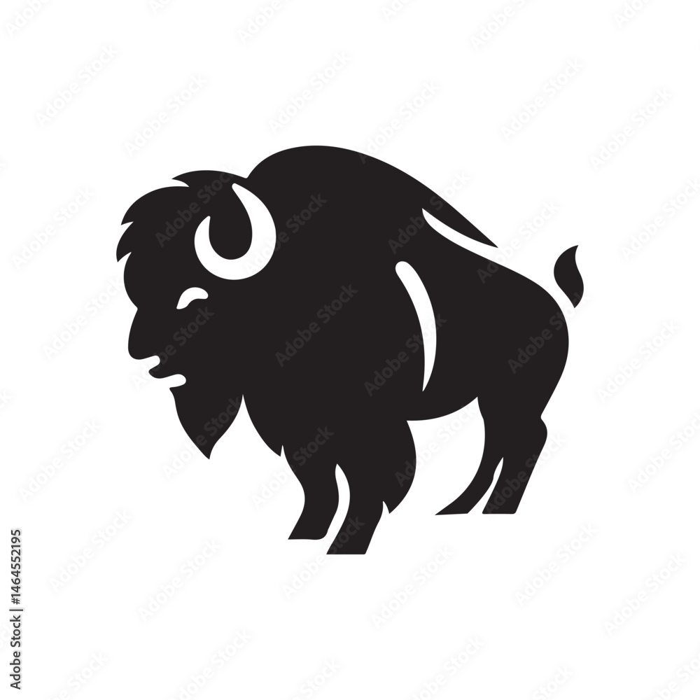 Obraz premium bison vector silhouette clip art logo illustration
