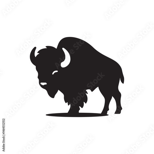 bison vector silhouette clip art logo illustration