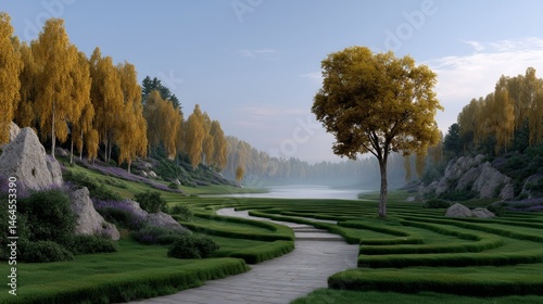 Finding Peace on the Inner Journey Through a Lush Green Forest Path of Mindfulness and Meaningful Life Reflections