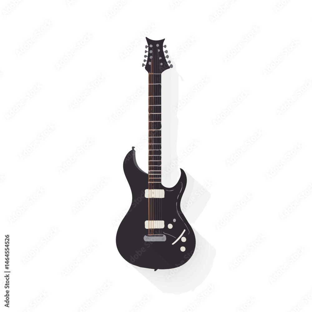 Guitar 2D flat vector illustration, isolated on a white background. Guitar 2D flat vector illustration, isolated on a white background.