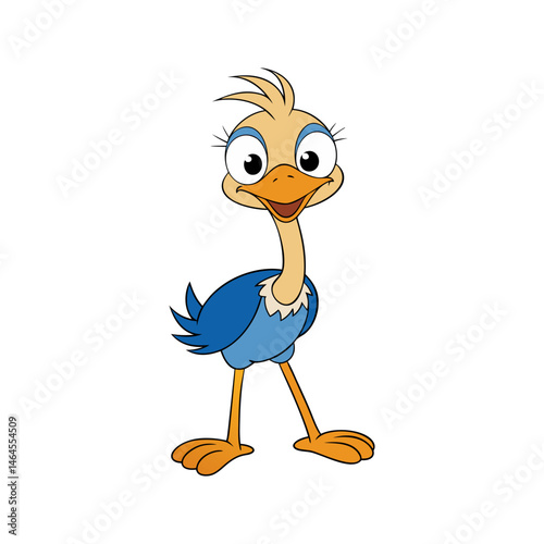Adorable Cartoon Ostrich Illustration