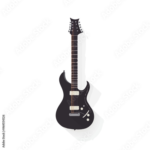 Guitar 2D flat vector illustration, isolated on a white background.
