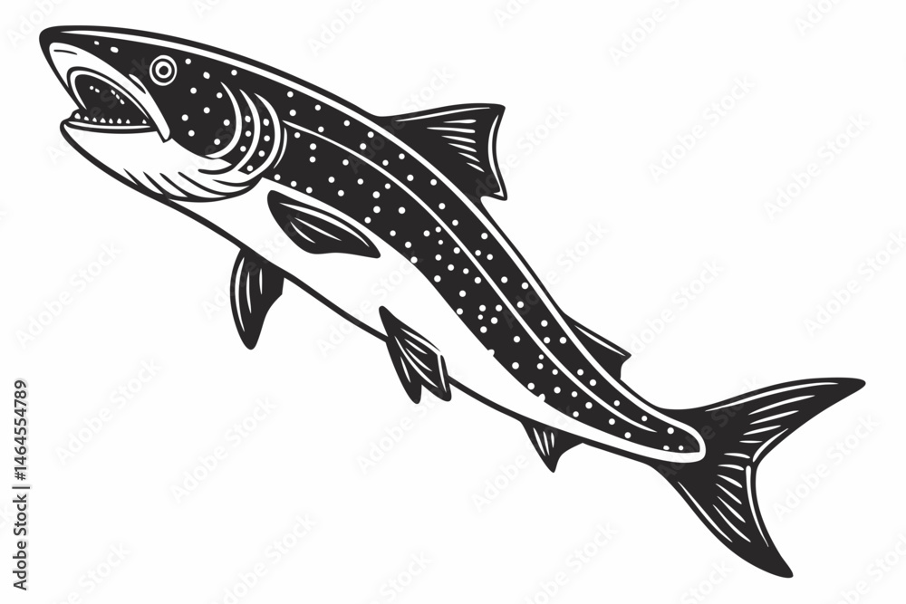 Obraz premium dogfish sihouette black vector