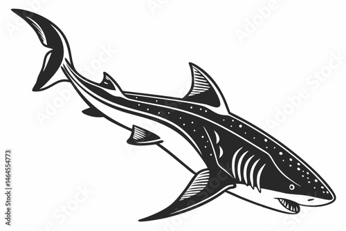 dogfish sihouette black vector