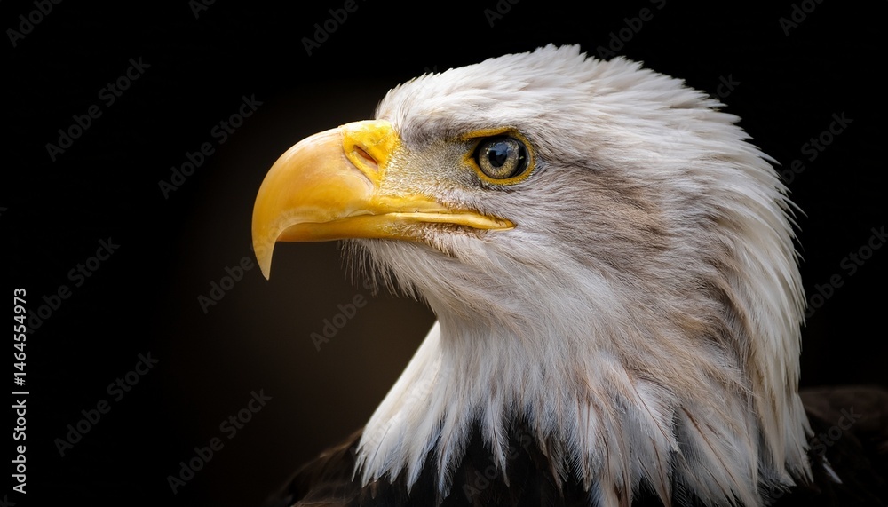Fototapeta premium majestic bald eagle portrait depicting detailed feathers and yellow beak