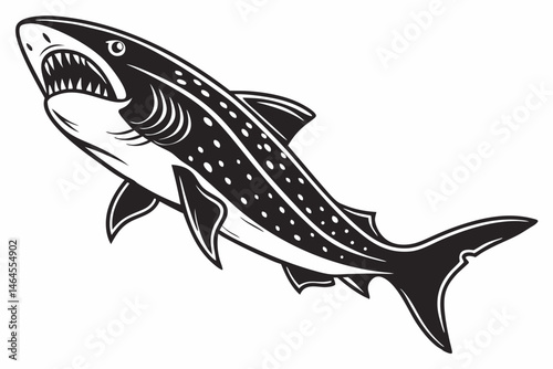 dogfish sihouette black vector