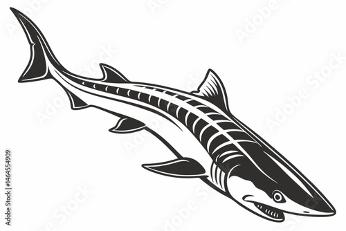 dogfish sihouette black vector