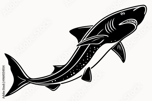 dogfish sihouette black vector