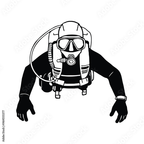 Vector illustration of scuba diving