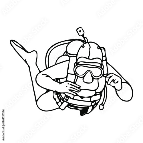 Vector illustration of scuba diving