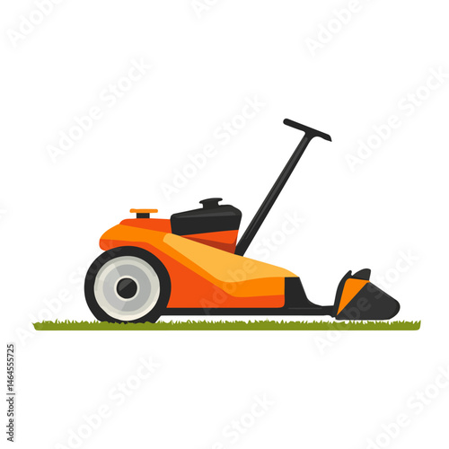 Lawn Mower 2D flat vector illustration, isolated on a white background.