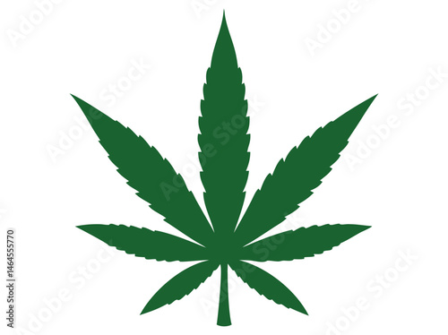 Green cannabis leaf silhouettes arranged in a grid pattern.  graphic design featuring a grid of twelve identical, solid green cannabis leaf silhouettes against a pure white background. cannabis, marij