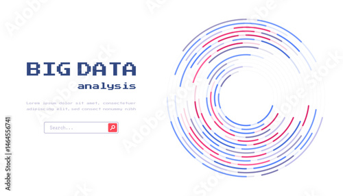 Technology background. Big data visualization concept. Abstract technology circuit board circle
