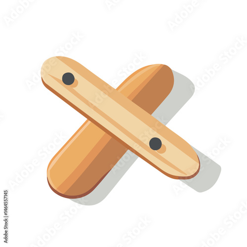 Wood Plane 2D flat vector illustration, isolated on a white background.