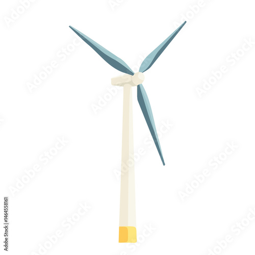 2D flat Wind Turbine vector illustration, isolated on a white background.