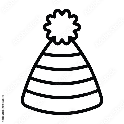 Simple Party Hat outline icon. The icon can be used for websites, print templates, presentation templates, illustrations, etc	