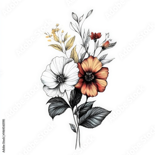 flower, floral, vector, nature, pattern, illustration, flowers, plant, leaf, design, spring, decoration, pink, bouquet, summer, art, blossom, card, beauty, flora, garden, element, frame, wallpaper