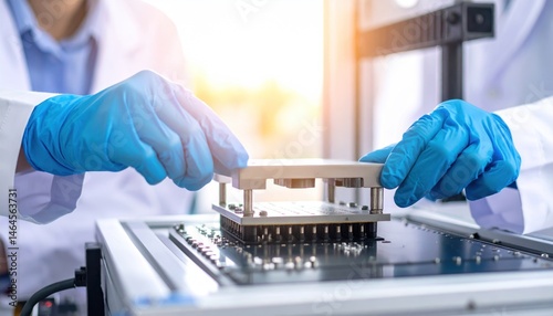 Semiconductor Test Equipment Being Operated by Technician