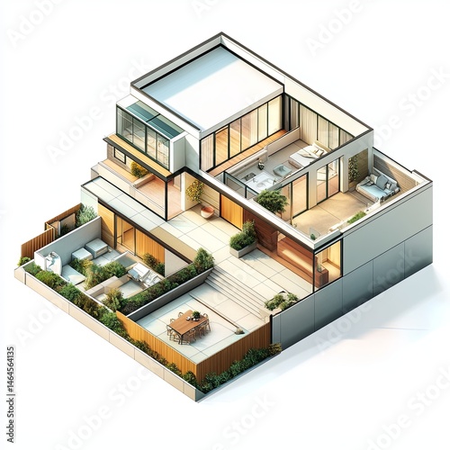 Axonometric 3D view - Illustration