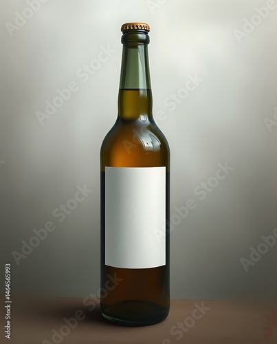 Beer Bottle Mockup with Blank Label.