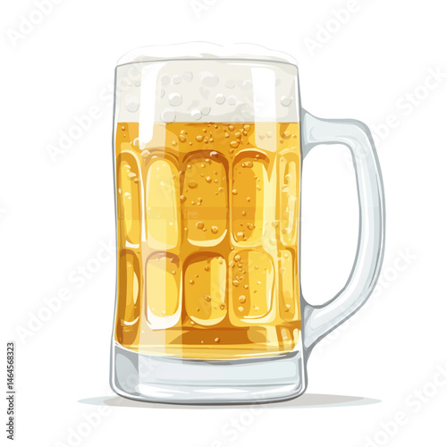 2D flat vector illustration of Lager Glass, isolated on a white background.