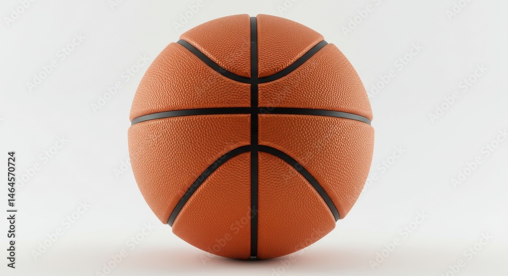 Fototapeta premium Detailed studio shot of a professional orange basketball isolated on white background