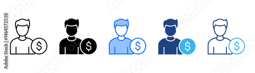Personal Finance Icon Set With Multiple Style Collection 