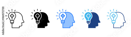 Positive Thinking Icon Set With Multiple Style Collection 