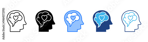 Emotional Intelligence Icon Set With Multiple Style Collection 