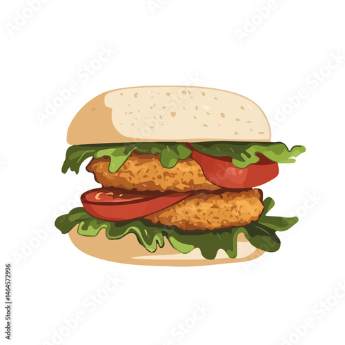 2D flat vector illustration of Falafel, isolated on a white background.