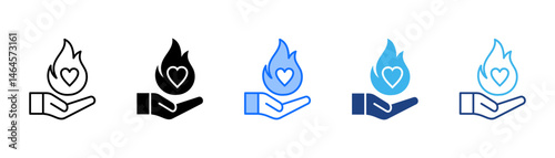 Passion Icon Set With Multiple Style Collection 