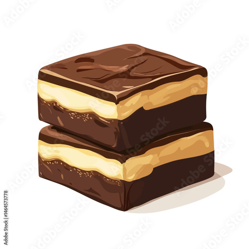 Choc Fudge 2D flat vector illustration, isolated on a white background.