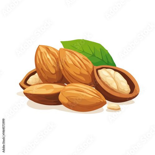 2D flat vector illustration of Nut Cluster, isolated on a white background.