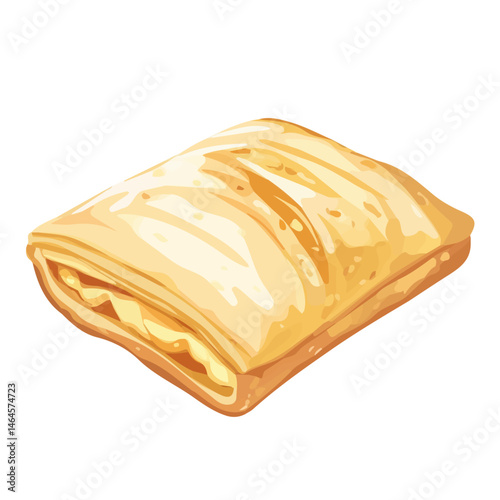 Strudel 2D flat vector illustration, isolated on a white background.