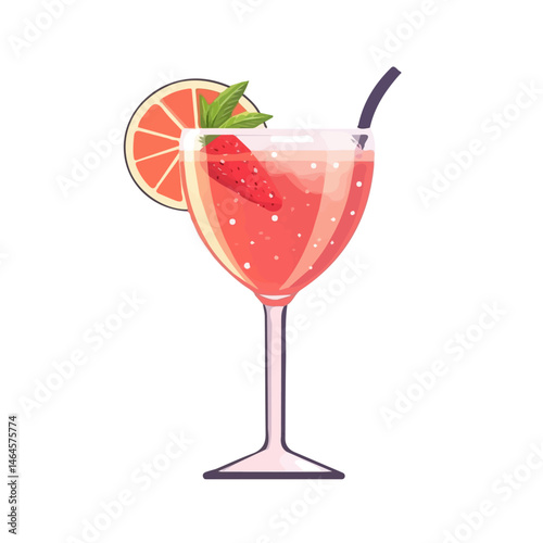 Margarita 2D flat vector illustration, isolated on a white background.