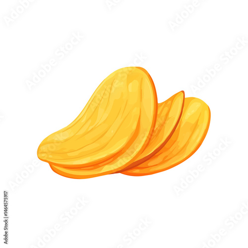 Potato Chip 2D flat vector illustration, isolated on a white background.