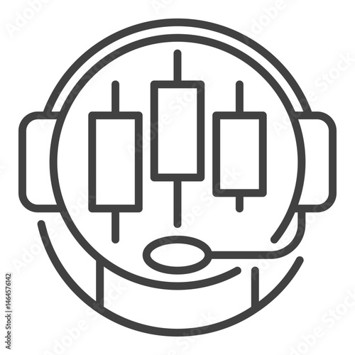 Crypto Trading Bot vector Online Automation Tools icon or sign in thin line style