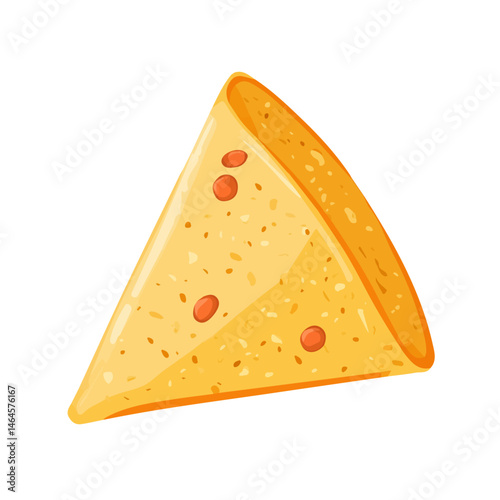 2D flat vector illustration of Tortilla Chip, isolated on a white background.
