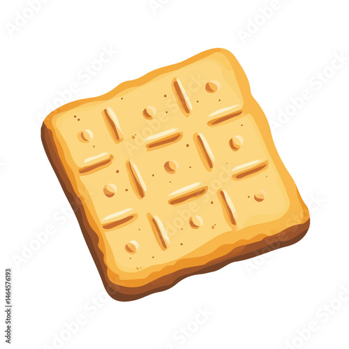 Biscuit 2D flat vector illustration, isolated on a white background.