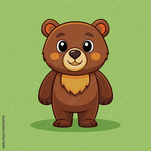 Adorable Brown Bear Cartoon Illustration